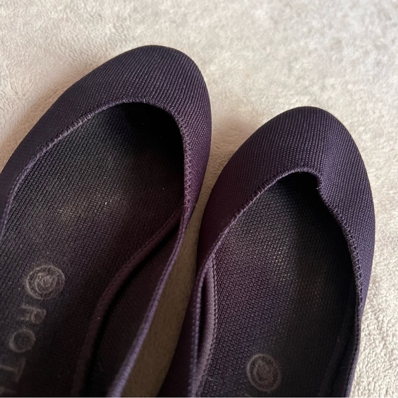 Rothy's The Square Knit Ballet Flat Heel Stripe Navy Blue Sz 10.5 - Picture 8 of 13